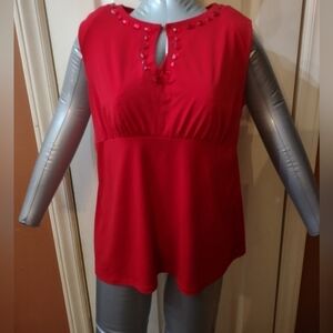 Red George Woman Size Large Sleeveless Blouse Business Apparel Shirt Top